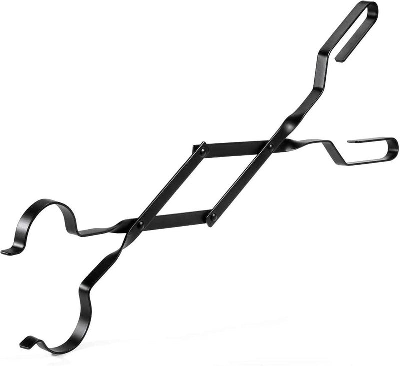 ويوبلز ملقط حطب للمدفأة، ملقط حطب | ملقط حطب للمدفأة مع حافظة من الجلد الصناعي، ملقط مدفأة للتخييم، ألسنة مدفأة، أدوات موقد نار للتخييم في الهواء الطلق لموقد الحطب/النيران المفتوحة/الفحم - Image 1